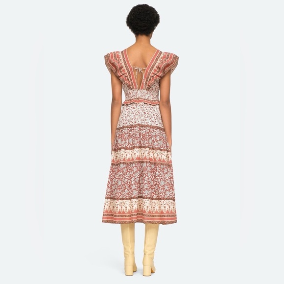 Sea NY Smocked Midi Printed Ivette Dress - Picture 2 of 14